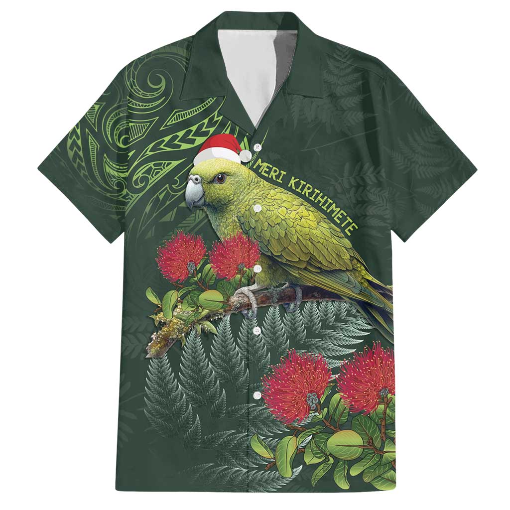 Meri Kirihimete Kakapo Hawaiian Shirt Green Silver Fern Christmas Vibe LT9 Green - Polynesian Pride