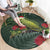 Meri Kirihimete Kakapo Round Carpet Green Silver Fern Christmas Vibe