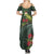 Meri Kirihimete Kakapo Summer Maxi Dress Green Silver Fern Christmas Vibe