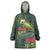 Meri Kirihimete Kakapo Wearable Blanket Hoodie Green Silver Fern Christmas Vibe