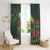 Meri Kirihimete Kakapo Window Curtain Green Silver Fern Christmas Vibe