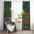 Meri Kirihimete Kakapo Window Curtain Green Silver Fern Christmas Vibe