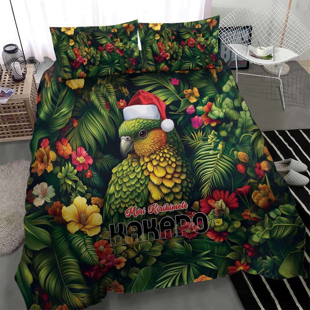 Meri Kirihimete Kakapo Bedding Set New Zealand Christmas with Tropical Vibe LT9 - Polynesian Pride