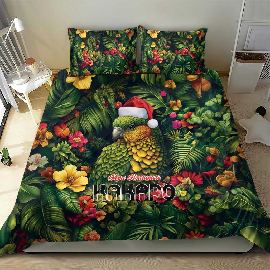 Meri Kirihimete Kakapo Bedding Set New Zealand Christmas with Tropical Vibe LT9 - Polynesian Pride