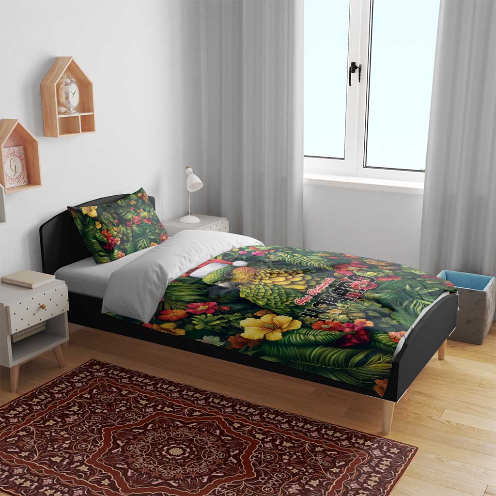 Meri Kirihimete Kakapo Bedding Set New Zealand Christmas with Tropical Vibe LT9 - Polynesian Pride