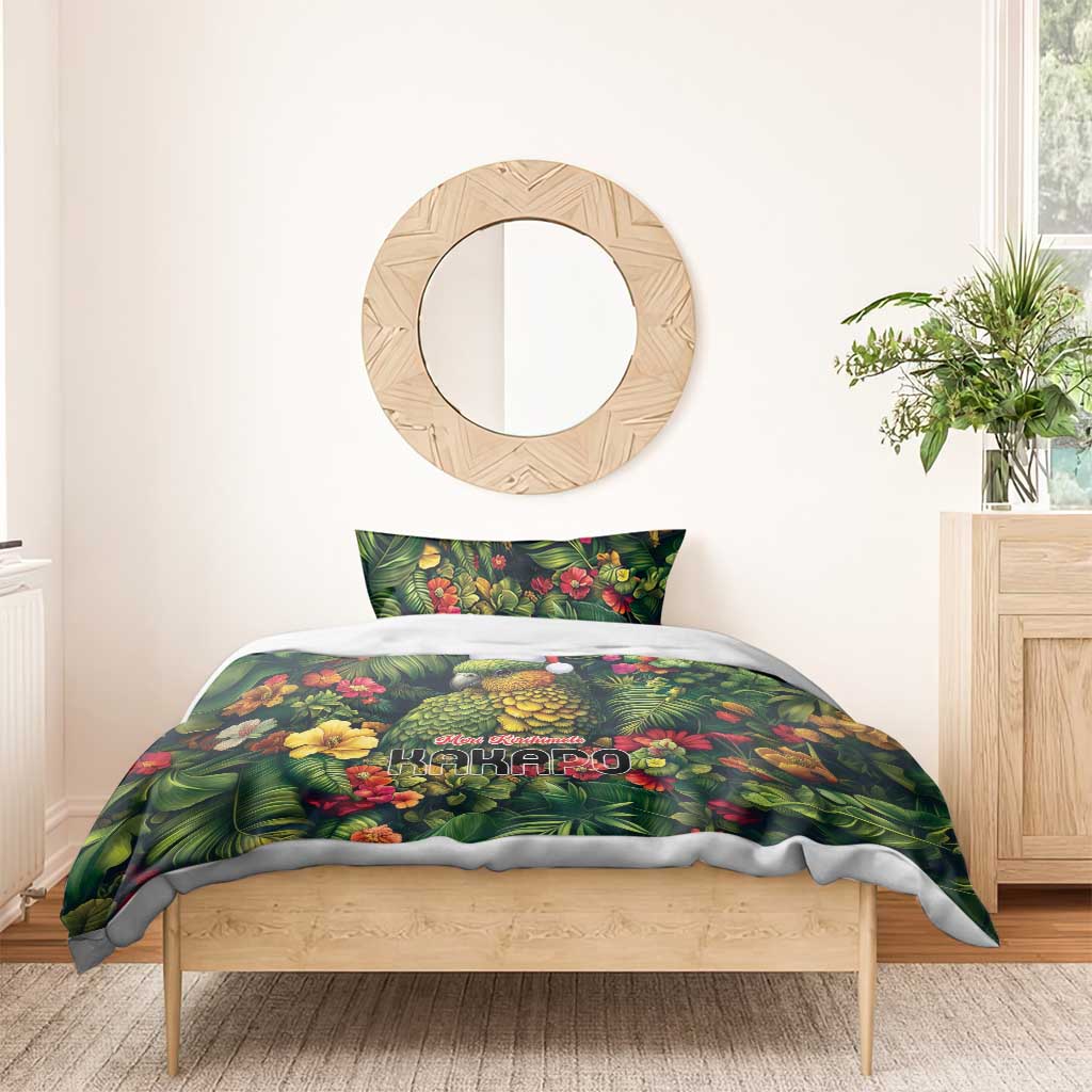 Meri Kirihimete Kakapo Bedding Set New Zealand Christmas with Tropical Vibe LT9 - Polynesian Pride