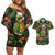 Meri Kirihimete Kakapo Couples Matching Off Shoulder Short Dress and Hawaiian Shirt New Zealand Christmas with Tropical Vibe