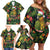 Meri Kirihimete Kakapo Family Matching Off Shoulder Short Dress and Hawaiian Shirt New Zealand Christmas with Tropical Vibe