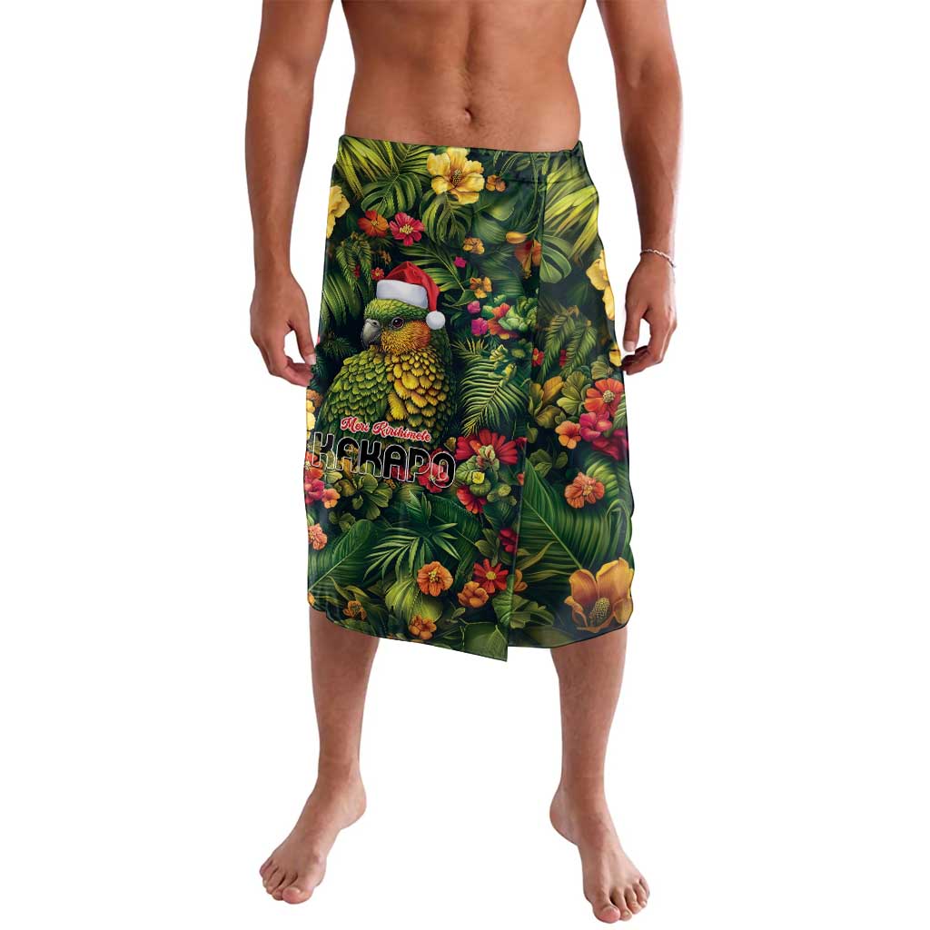 Meri Kirihimete Kakapo Lavalava New Zealand Christmas with Tropical Vibe LT9 Green - Polynesian Pride