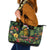 Meri Kirihimete Kakapo Leather Tote Bag New Zealand Christmas with Tropical Vibe