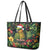 Meri Kirihimete Kakapo Leather Tote Bag New Zealand Christmas with Tropical Vibe