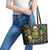 Meri Kirihimete Kakapo Leather Tote Bag New Zealand Christmas with Tropical Vibe