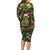 Meri Kirihimete Kakapo Long Sleeve Bodycon Dress New Zealand Christmas with Tropical Vibe