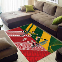 Australia-Tonga Rugby Pacific Custom Area Rug The Kangaroos and Mate Ma'a Tonga LT9 - Polynesian Pride