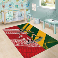 Australia-Tonga Rugby Pacific Custom Area Rug The Kangaroos and Mate Ma'a Tonga LT9 - Polynesian Pride