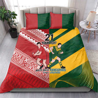 Australia-Tonga Rugby Pacific Custom Bedding Set The Kangaroos and Mate Ma'a Tonga LT9 - Polynesian Pride
