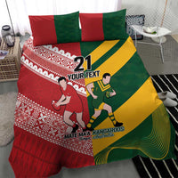Australia-Tonga Rugby Pacific Custom Bedding Set The Kangaroos and Mate Ma'a Tonga LT9 - Polynesian Pride