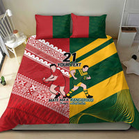 Australia-Tonga Rugby Pacific Custom Bedding Set The Kangaroos and Mate Ma'a Tonga LT9 - Polynesian Pride