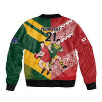 Australia-Tonga Rugby Pacific Custom Bomber Jacket The Kangaroos and Mate Ma'a Tonga LT9 - Polynesian Pride
