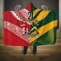 Australia-Tonga Rugby Pacific Custom Hooded Blanket The Kangaroos and Mate Ma'a Tonga LT9 - Polynesian Pride