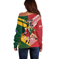 Australia-Tonga Rugby Pacific Custom Off Shoulder Sweater The Kangaroos and Mate Ma'a Tonga LT9 - Polynesian Pride