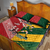 Australia-Tonga Rugby Pacific Custom Quilt Bed Set The Kangaroos and Mate Ma'a Tonga LT9 - Polynesian Pride