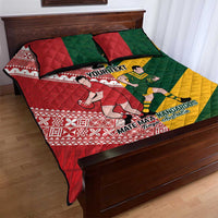 Australia-Tonga Rugby Pacific Custom Quilt Bed Set The Kangaroos and Mate Ma'a Tonga LT9 - Polynesian Pride