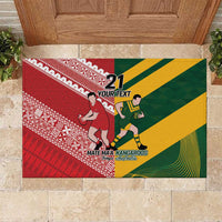 Australia-Tonga Rugby Pacific Custom Rubber Doormat The Kangaroos and Mate Ma'a Tonga LT9 Red-Green - Polynesian Pride