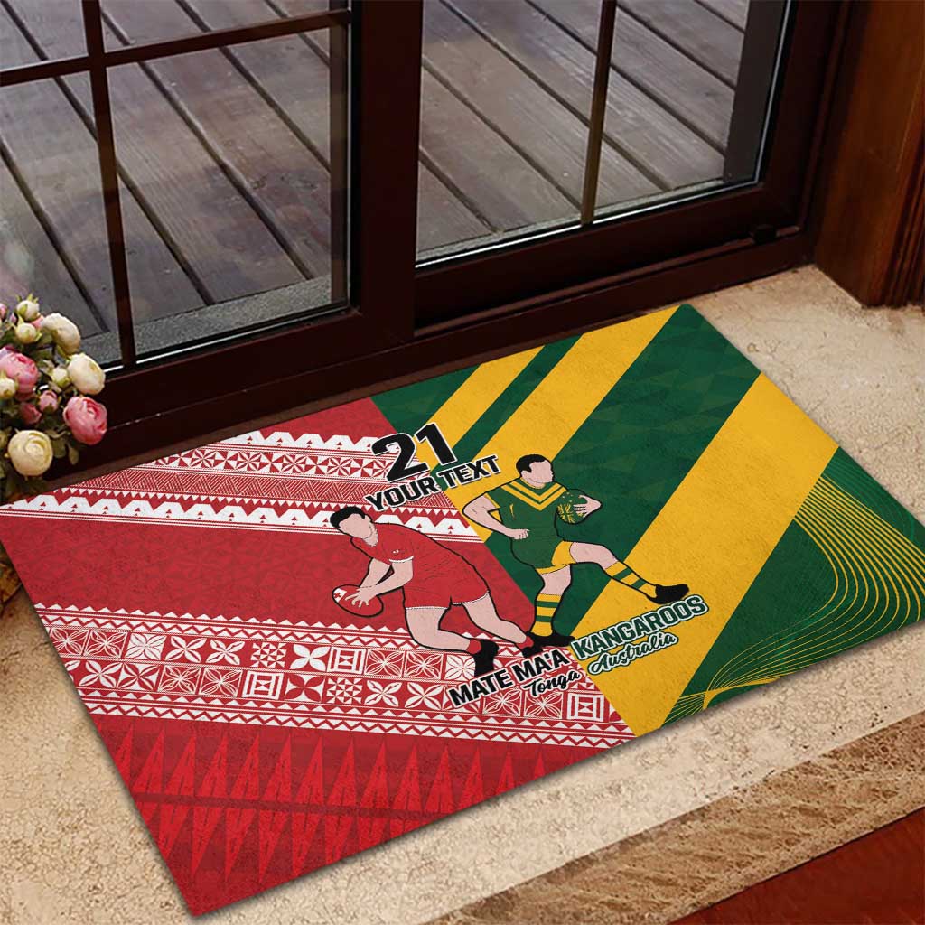 Australia-Tonga Rugby Pacific Custom Rubber Doormat The Kangaroos and Mate Ma'a Tonga LT9 - Polynesian Pride