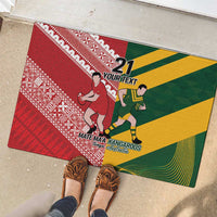 Australia-Tonga Rugby Pacific Custom Rubber Doormat The Kangaroos and Mate Ma'a Tonga LT9 - Polynesian Pride
