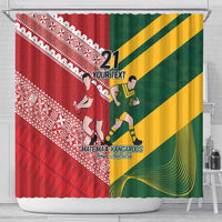 Australia-Tonga Rugby Pacific Custom Shower Curtain The Kangaroos and Mate Ma'a Tonga LT9 - Polynesian Pride