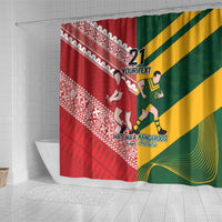 Australia-Tonga Rugby Pacific Custom Shower Curtain The Kangaroos and Mate Ma'a Tonga LT9 - Polynesian Pride