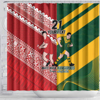 Australia-Tonga Rugby Pacific Custom Shower Curtain The Kangaroos and Mate Ma'a Tonga LT9 - Polynesian Pride