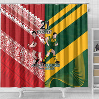 Australia-Tonga Rugby Pacific Custom Shower Curtain The Kangaroos and Mate Ma'a Tonga LT9 - Polynesian Pride