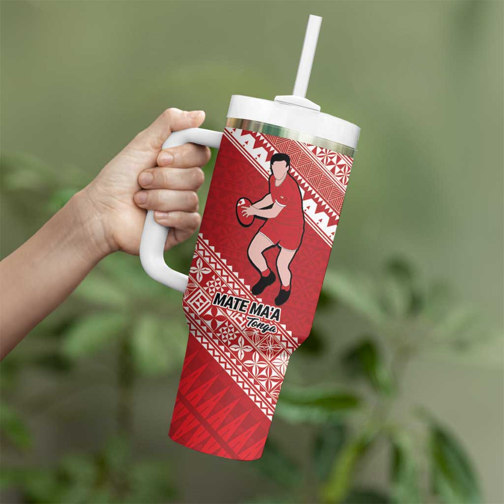 Australia-Tonga Rugby Pacific Custom Tumbler With Handle The Kangaroos and Mate Ma'a Tonga LT9 - Polynesian Pride