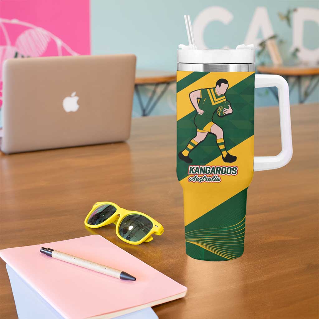 Australia-Tonga Rugby Pacific Custom Tumbler With Handle The Kangaroos and Mate Ma'a Tonga LT9 - Polynesian Pride