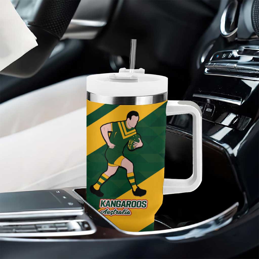 Australia-Tonga Rugby Pacific Custom Tumbler With Handle The Kangaroos and Mate Ma'a Tonga LT9 - Polynesian Pride