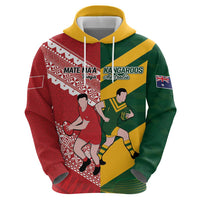 Australia-Tonga Rugby Pacific Custom Zip Hoodie The Kangaroos and Mate Ma'a Tonga LT9 - Polynesian Pride