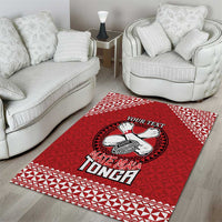 Tonga Rugby XIII Custom Area Rug Mate Ma'a Tonga with Ngatu Pattern LT9 - Polynesian Pride