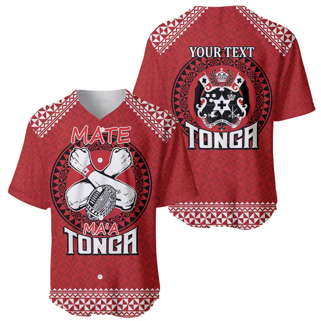 Tonga Rugby XIII Custom Baseball Jersey Mate Ma'a Tonga with Ngatu Pattern LT9 - Polynesian Pride