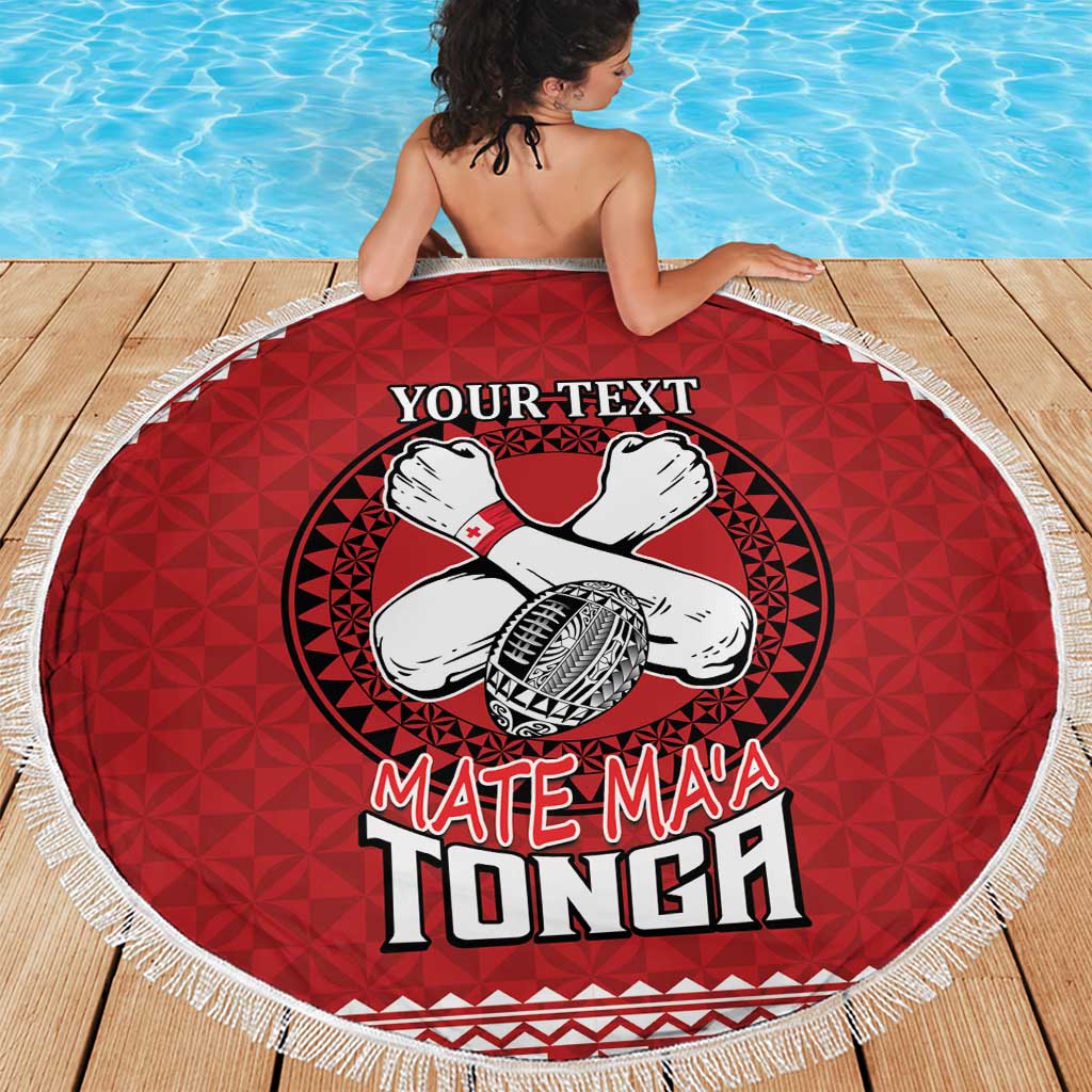 Tonga Rugby XIII Custom Beach Blanket Mate Ma'a Tonga with Ngatu Pattern LT9 - Polynesian Pride