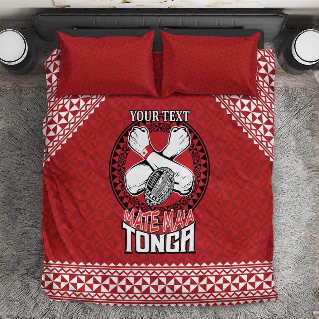 Tonga Rugby XIII Custom Bedding Set Mate Ma'a Tonga with Ngatu Pattern LT9 Red - Polynesian Pride