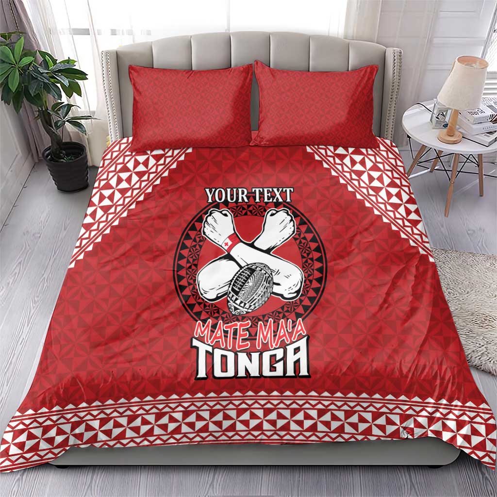 Tonga Rugby XIII Custom Bedding Set Mate Ma'a Tonga with Ngatu Pattern LT9 - Polynesian Pride
