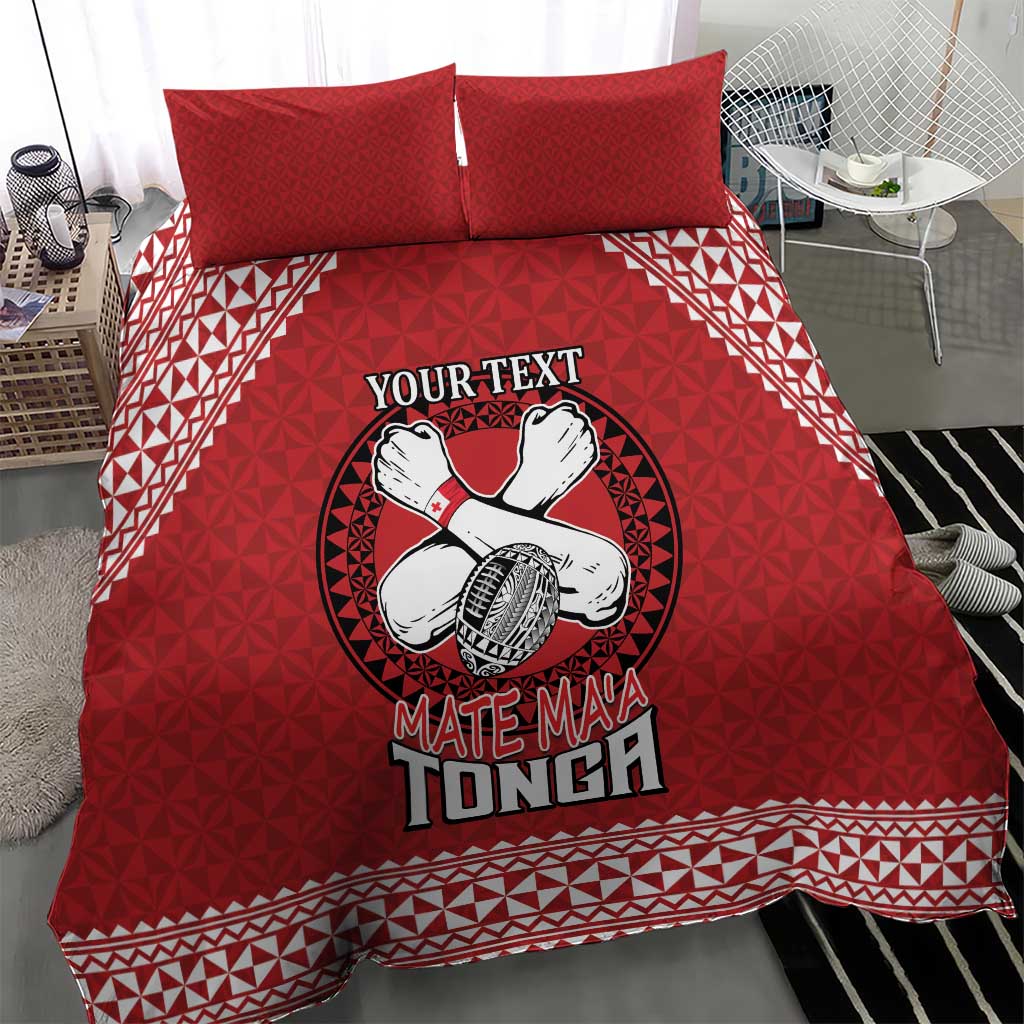 Tonga Rugby XIII Custom Bedding Set Mate Ma'a Tonga with Ngatu Pattern LT9 - Polynesian Pride