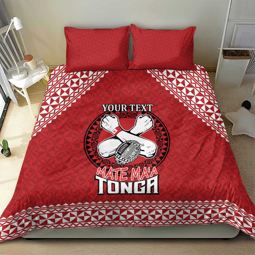 Tonga Rugby XIII Custom Bedding Set Mate Ma'a Tonga with Ngatu Pattern LT9 - Polynesian Pride