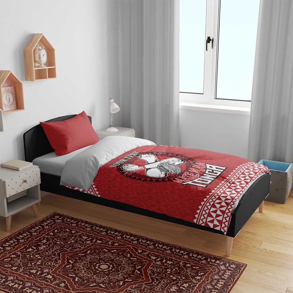 Tonga Rugby XIII Custom Bedding Set Mate Ma'a Tonga with Ngatu Pattern LT9 - Polynesian Pride
