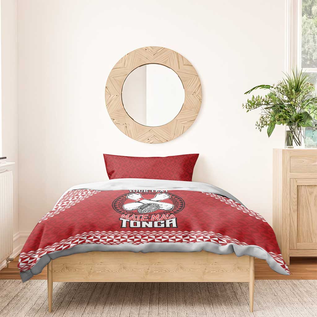 Tonga Rugby XIII Custom Bedding Set Mate Ma'a Tonga with Ngatu Pattern LT9 - Polynesian Pride