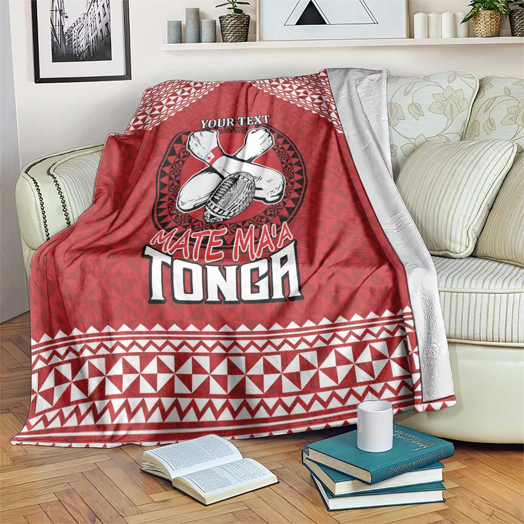 Tonga Rugby XIII Custom Blanket Mate Ma'a Tonga with Ngatu Pattern LT9 Red - Polynesian Pride