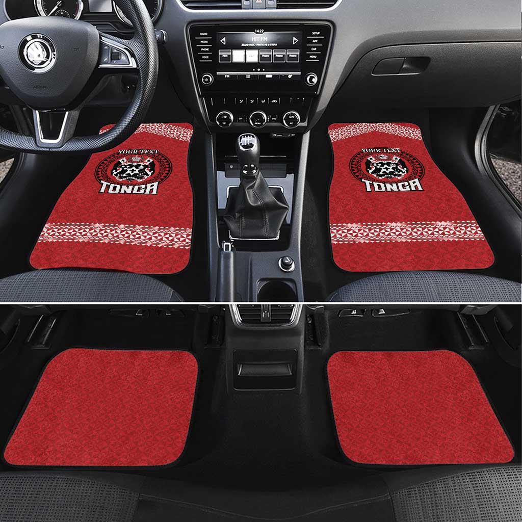 Tonga Rugby XIII Custom Car Mats Mate Ma'a Tonga with Ngatu Pattern LT9 Set 4pcs Red - Polynesian Pride