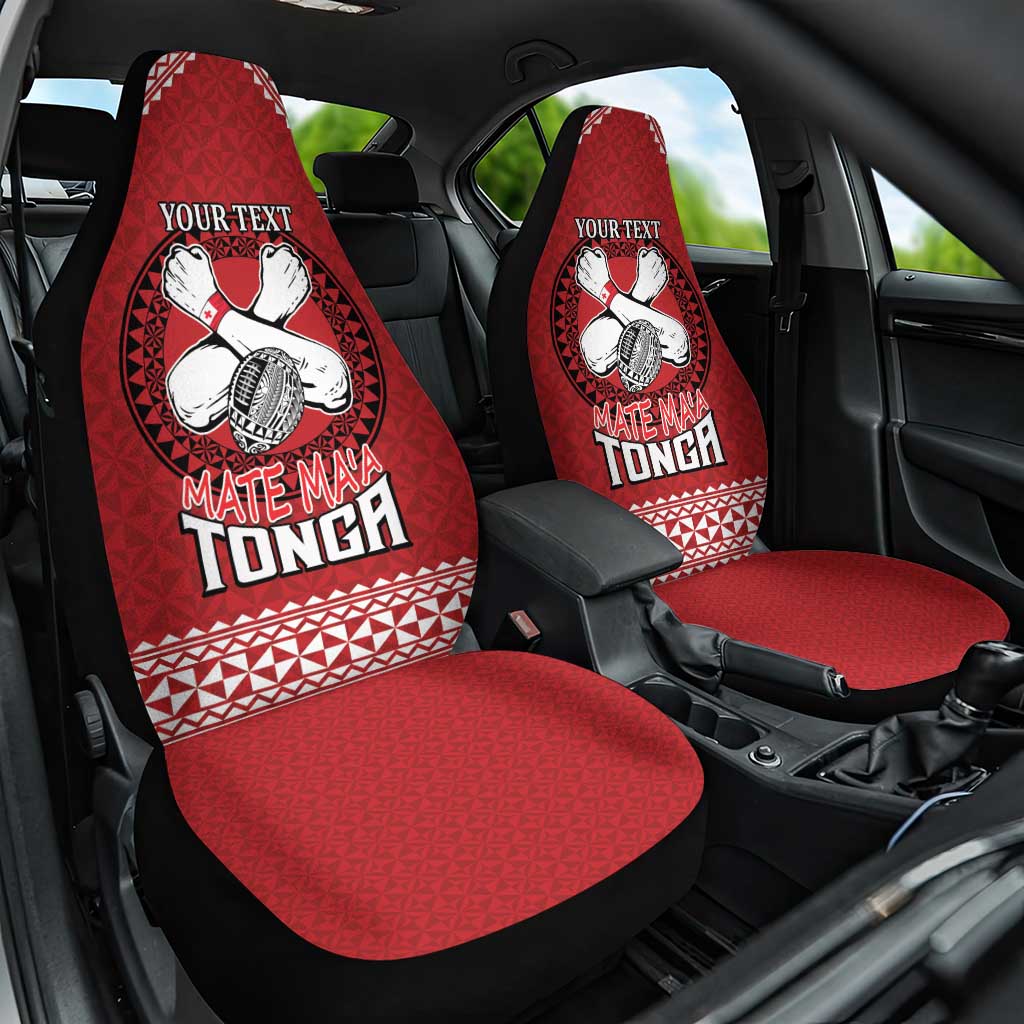 Tonga Rugby XIII Custom Car Seat Cover Mate Ma'a Tonga with Ngatu Pattern LT9 One Size Red - Polynesian Pride